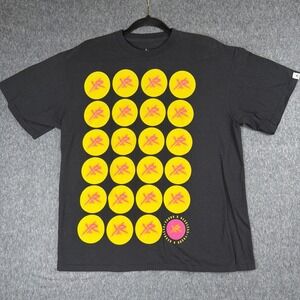 Young And Reckless Shirt Size Large Black Yellow Y2K Skater